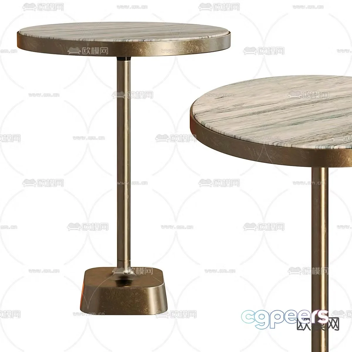 Arlon light luxury corner table round table side table 3d model