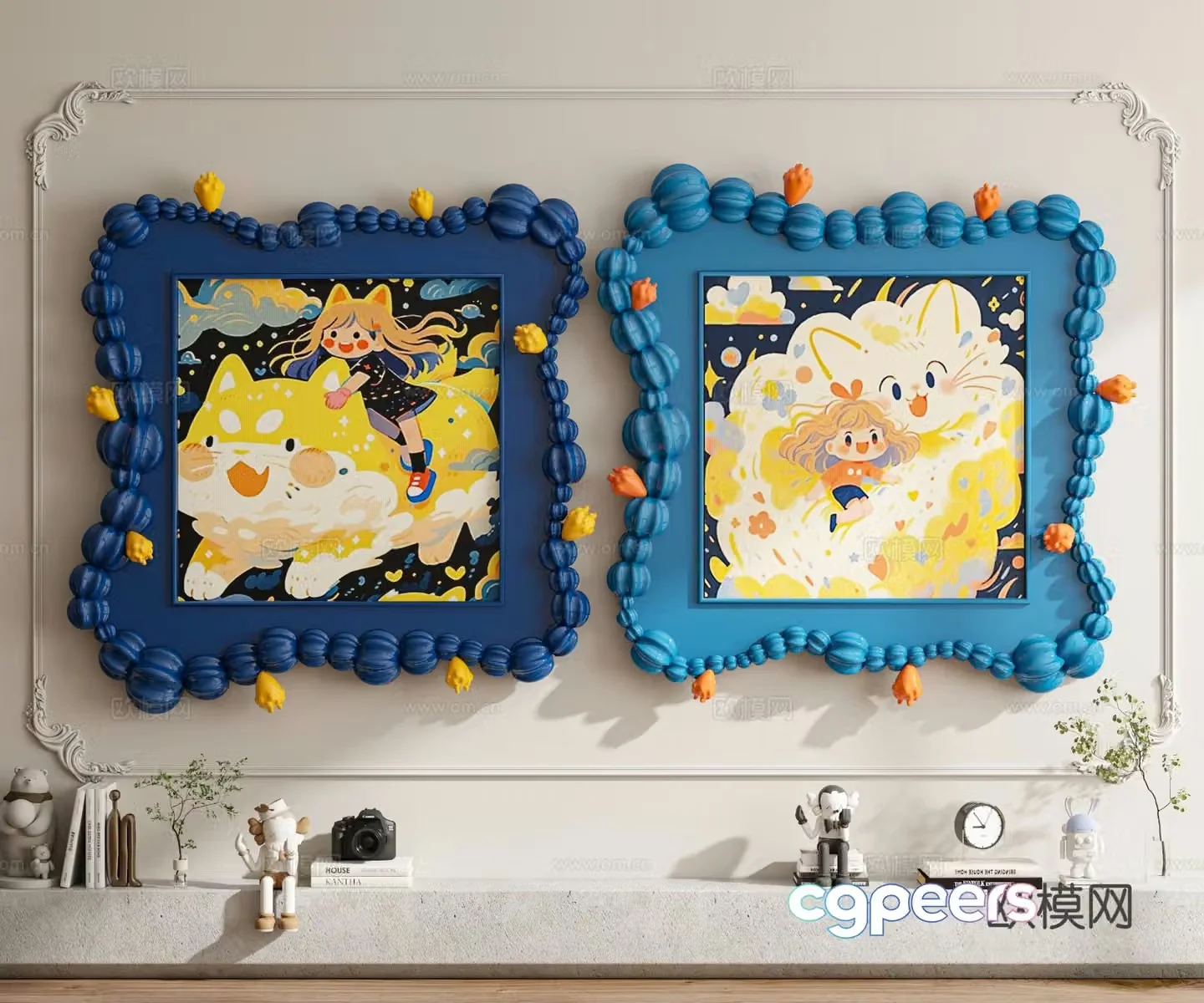 Dopamine children’s hanging painting decorative painting 3D model