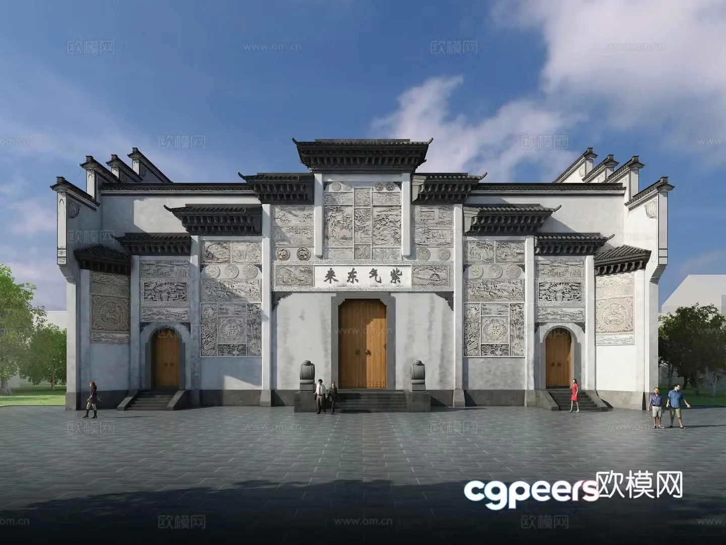 Chinese archway stage 3D model