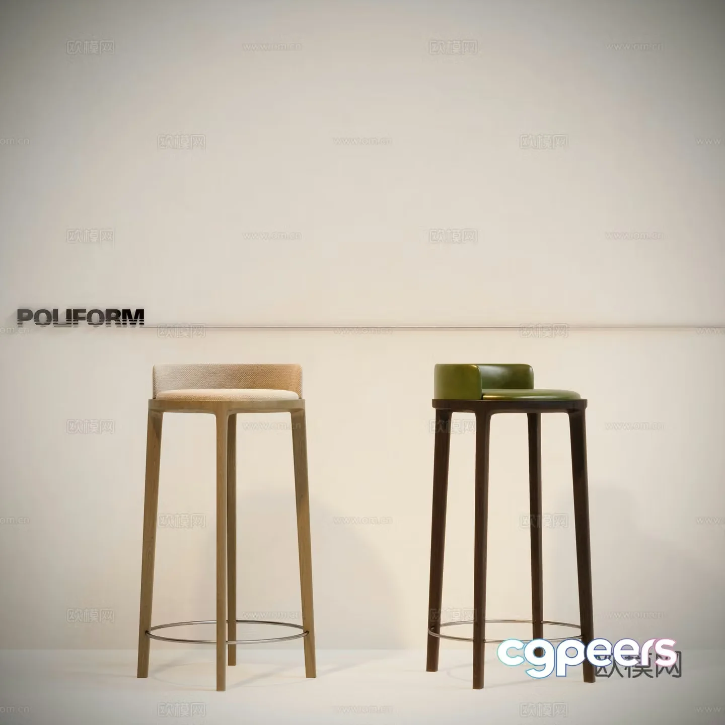 Modern bar stool bar stool high stool 3d model