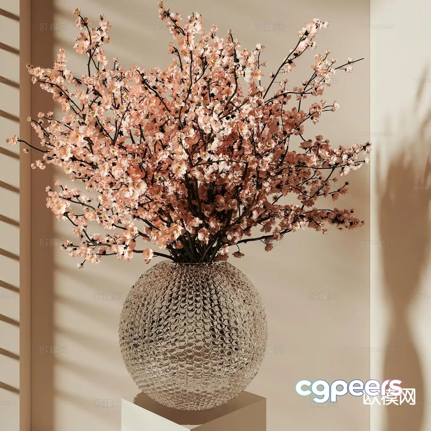wabi-sabi vase floral arrangement flower arrangement 3d model