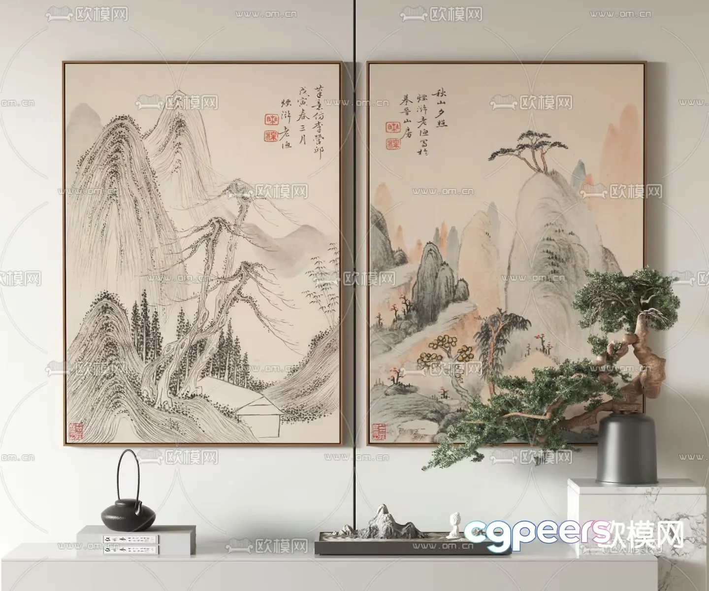 A Chinese Painting 3D Model – 16573 – VRAY Render