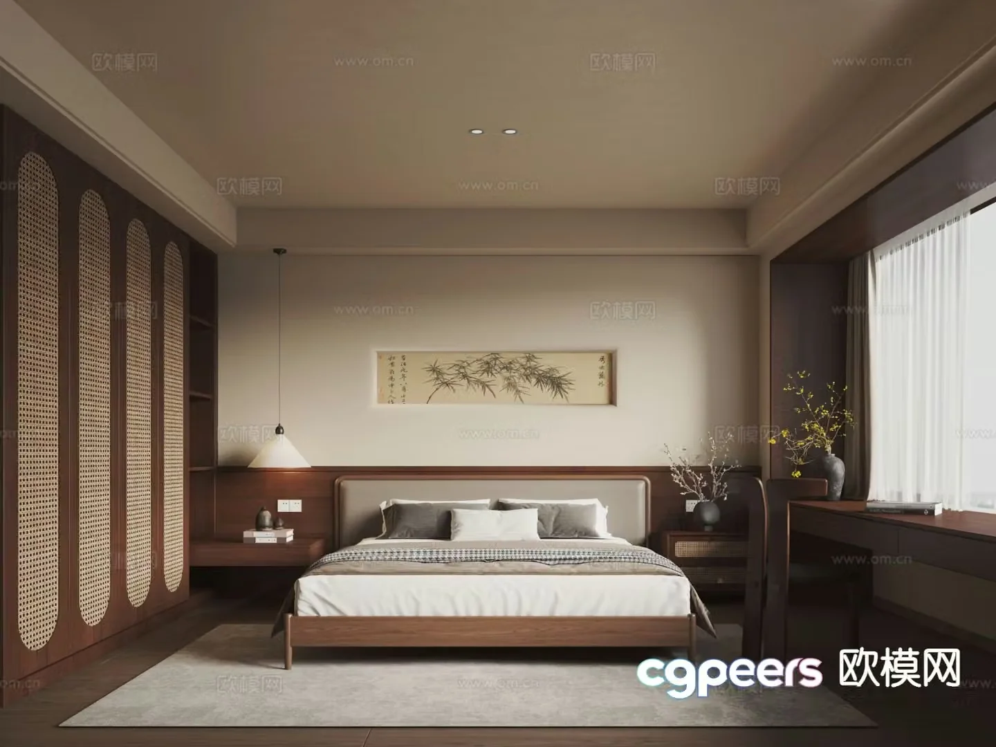 Medieval style bedroom Song style master bedroom 3D model