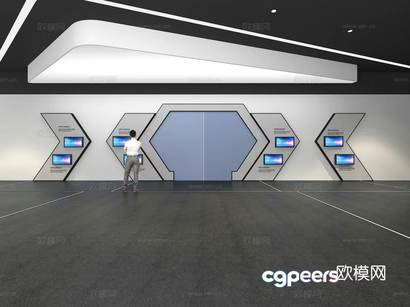 Cultural wall Corporate culture wall Display wall Theme wall Exhibition hall Campus culture Corridor 3D model