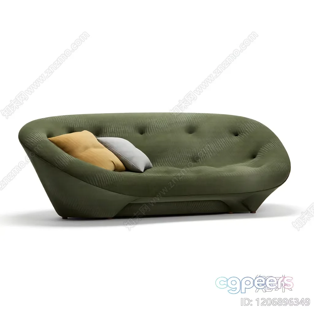 Green Modern Sofa 3D Model – 19237 – VRAY Render
