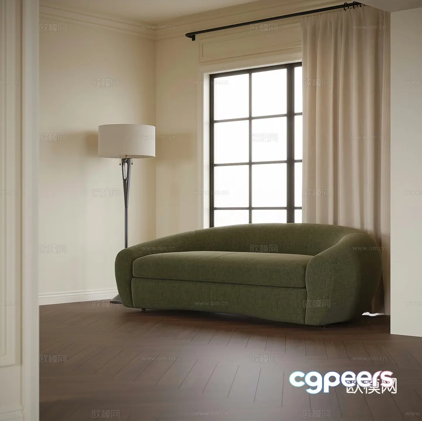 Modern multi-seater sofa 3d model