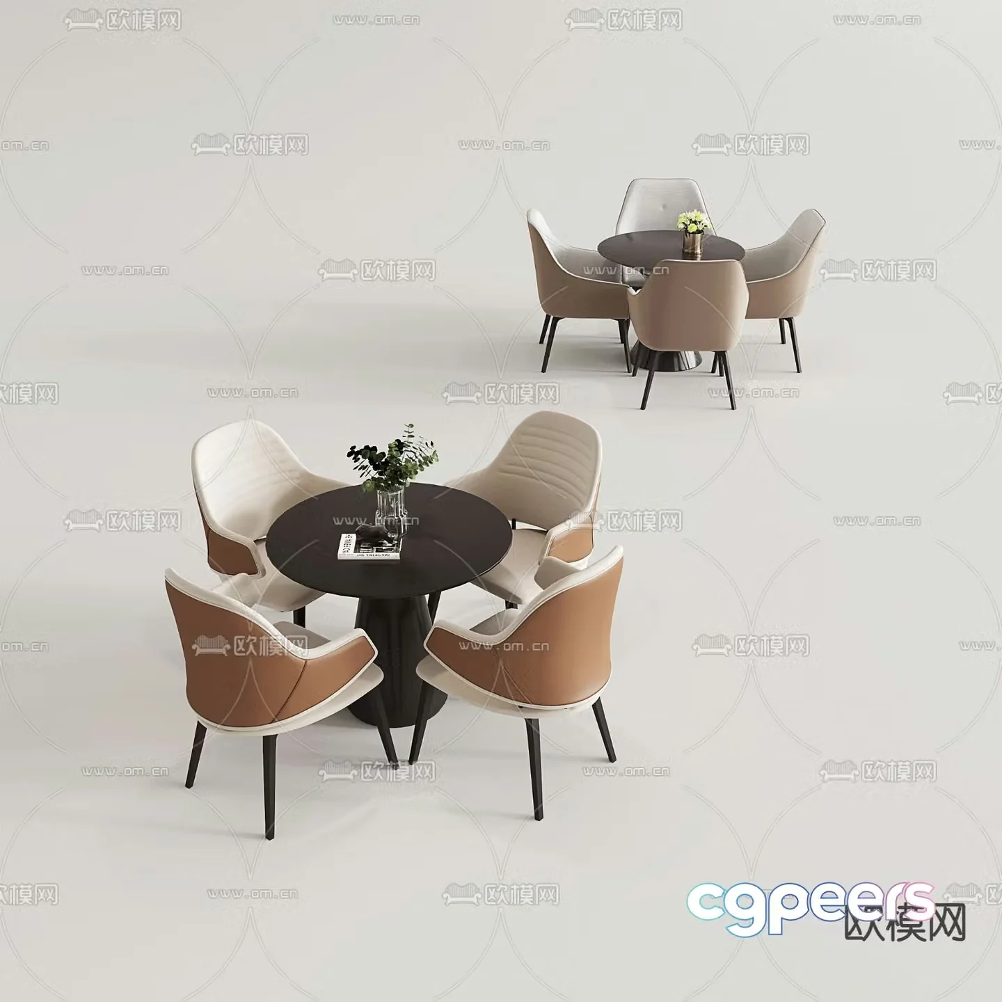 Negotiation tables and chairs leisure tables and chairs small round table 3D model
