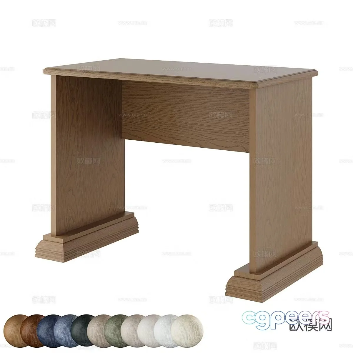 Nordic simple desk wooden desk 3d model