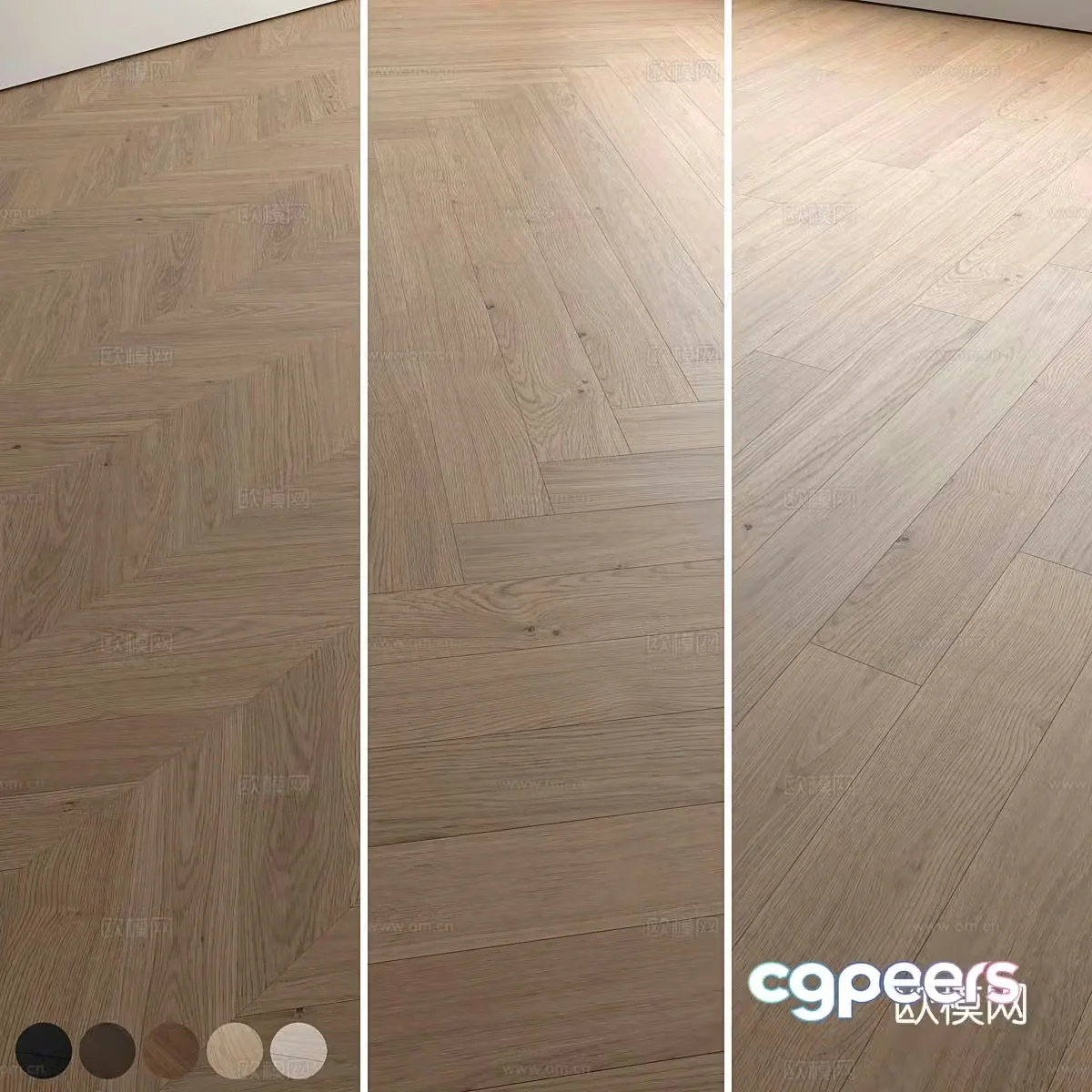 Floor tiles Wood grain tiles Indoor wood grain floor 3D model