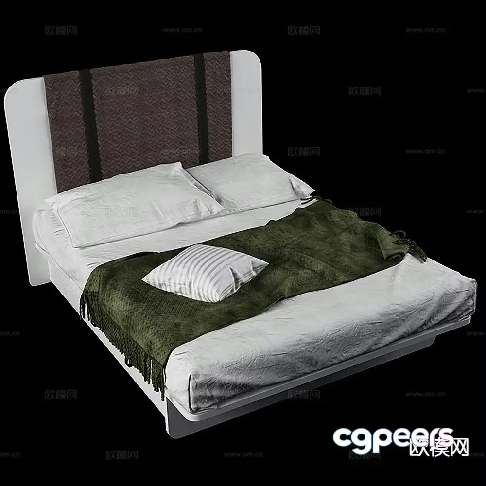 Italian double bed 3d model