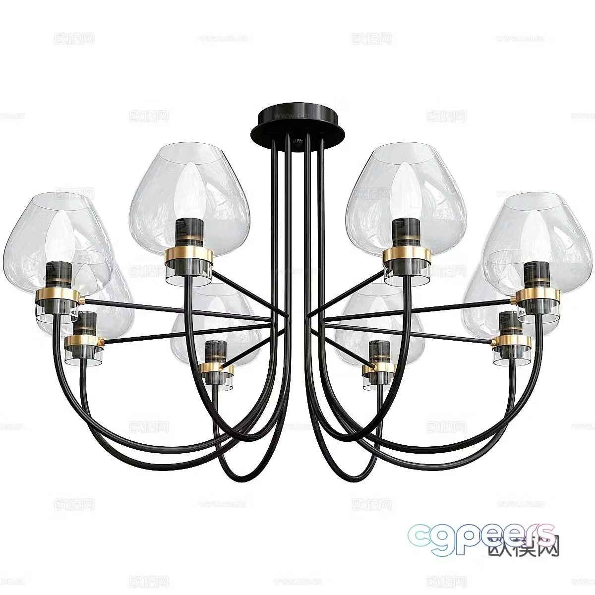 glass chandelier 3d model