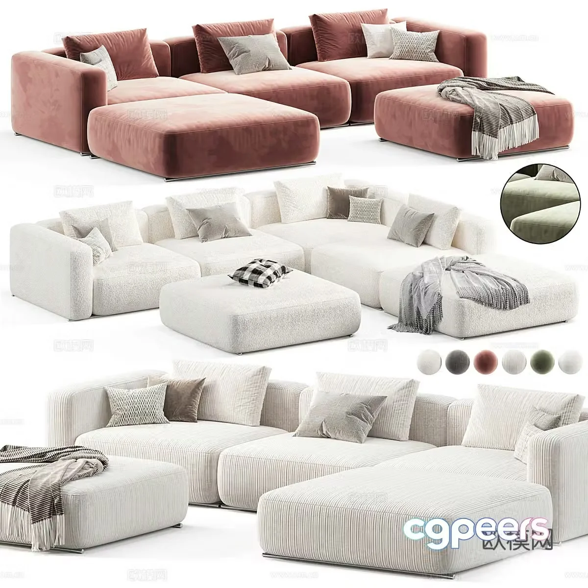 Modern Italian Poliform Shanghai Combination Sofa 3D Model