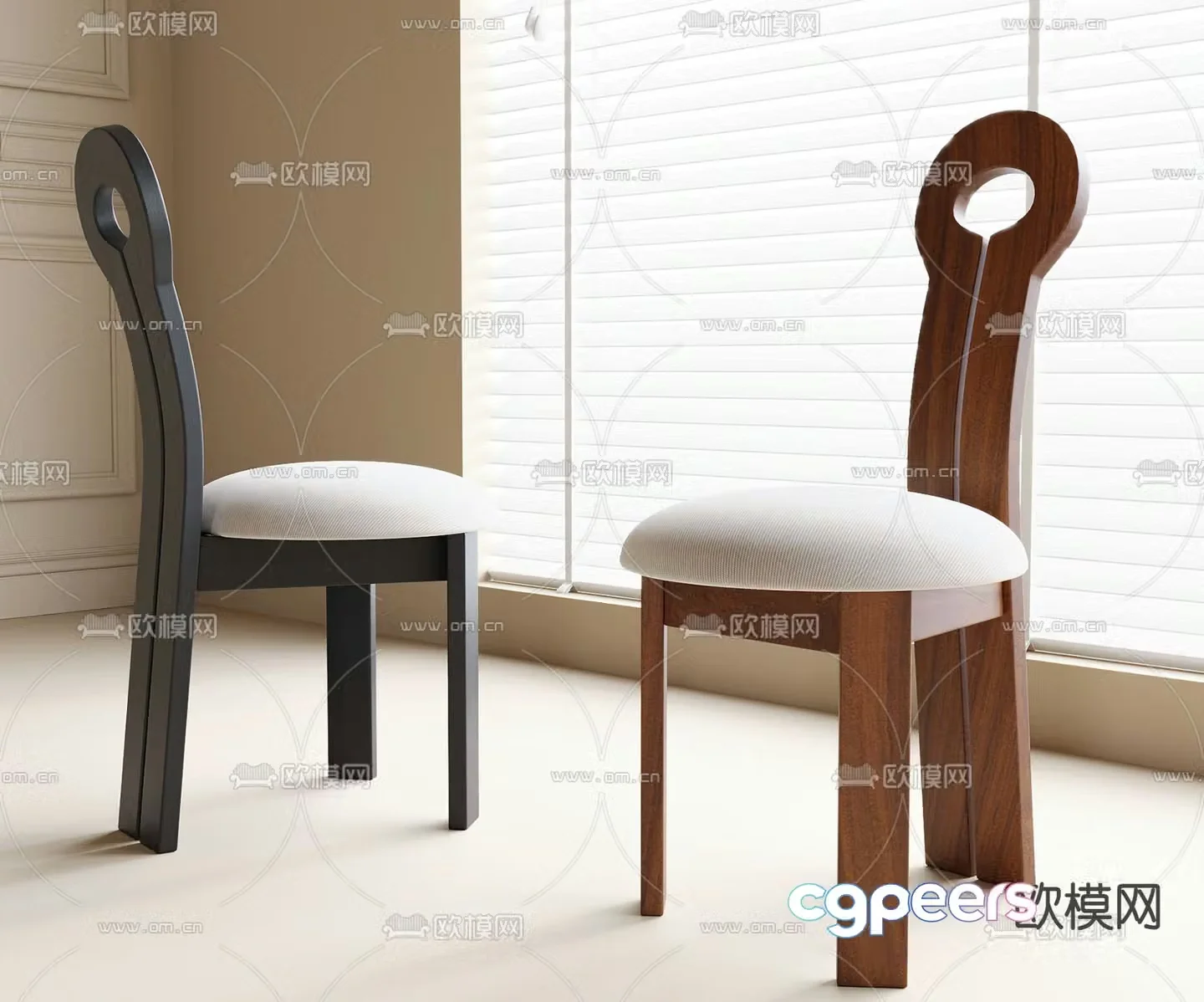 Medieval style chair dining chair 3d model