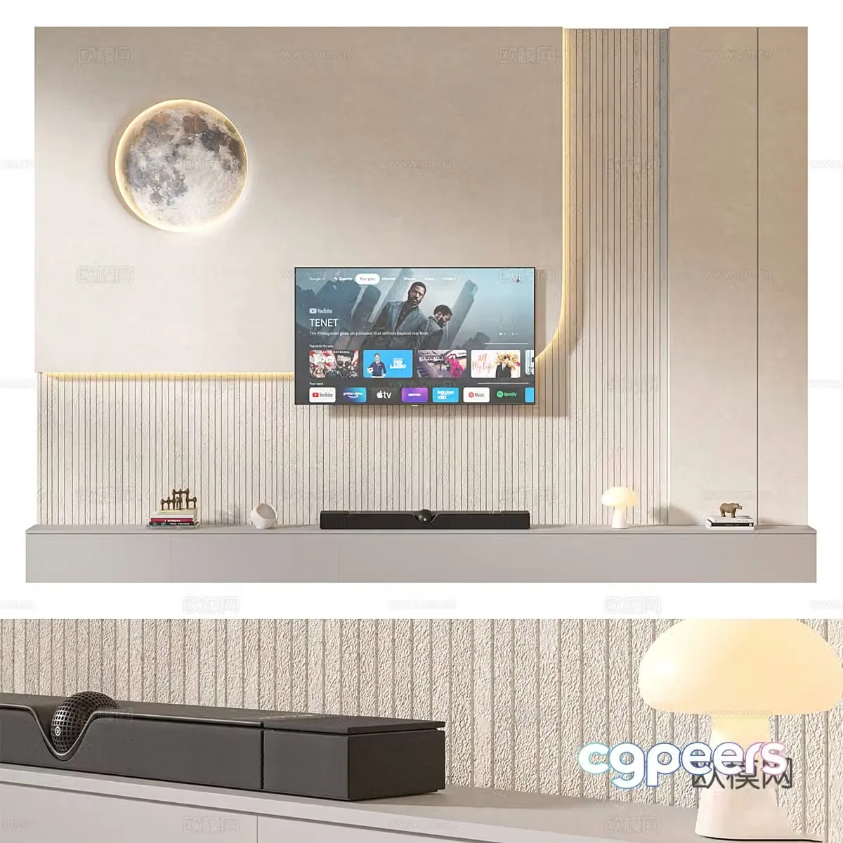 Wasabi TV background wall 3d model