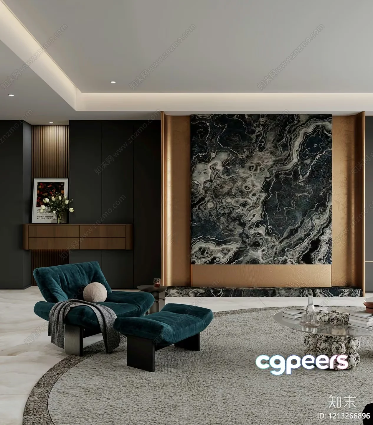 Modern Living Room 3D Model – 5061 – VRAY Render