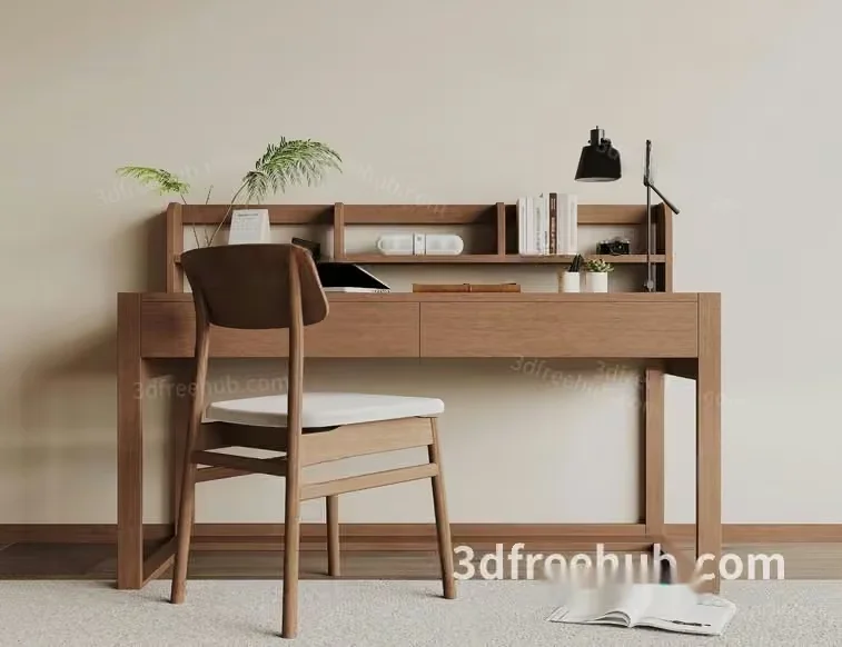 A Wooden Desk 3D Model – 22617 – VRAY Render