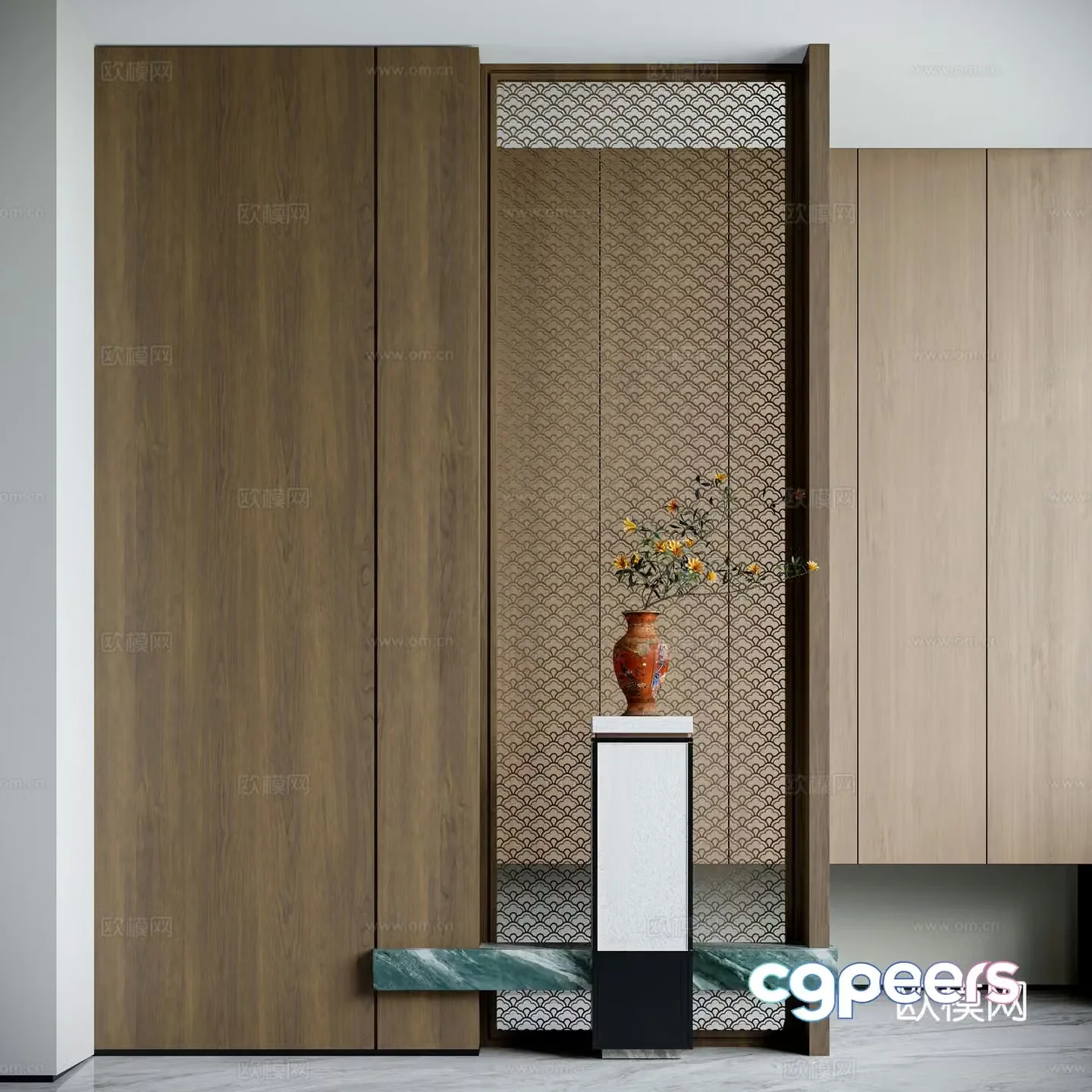 Modern entrance partition 3d model
