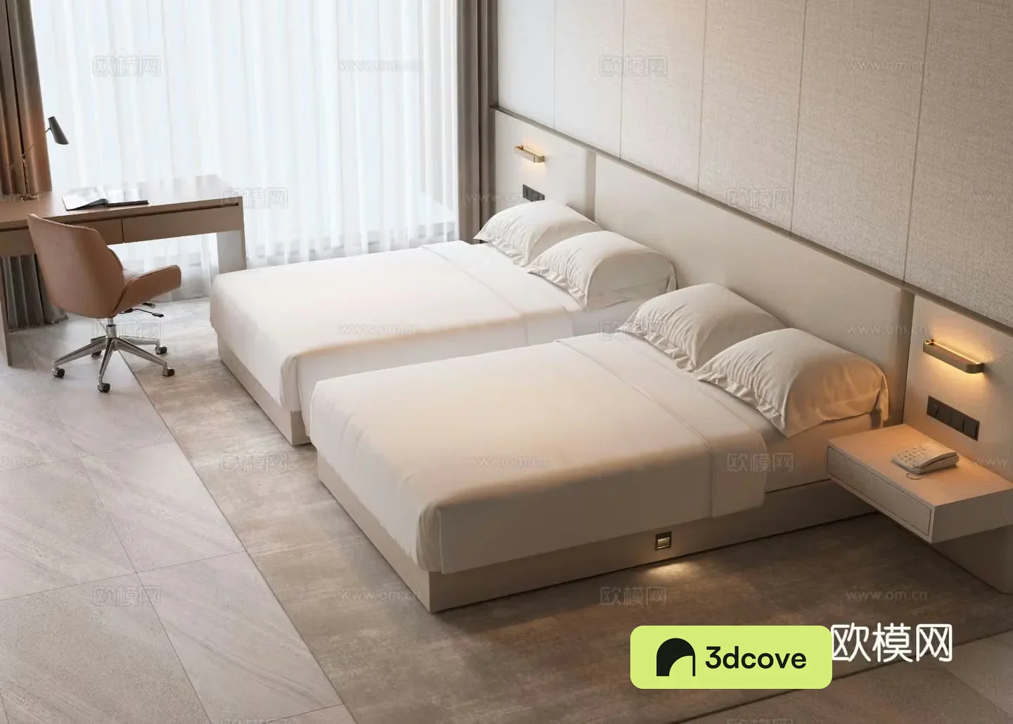 Modern B&B bed hotel bed double bed room standard room bed single bed