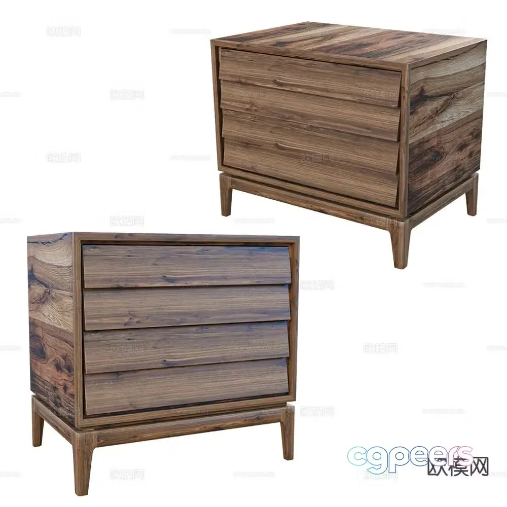 wabi-sabi bedside table 3d model