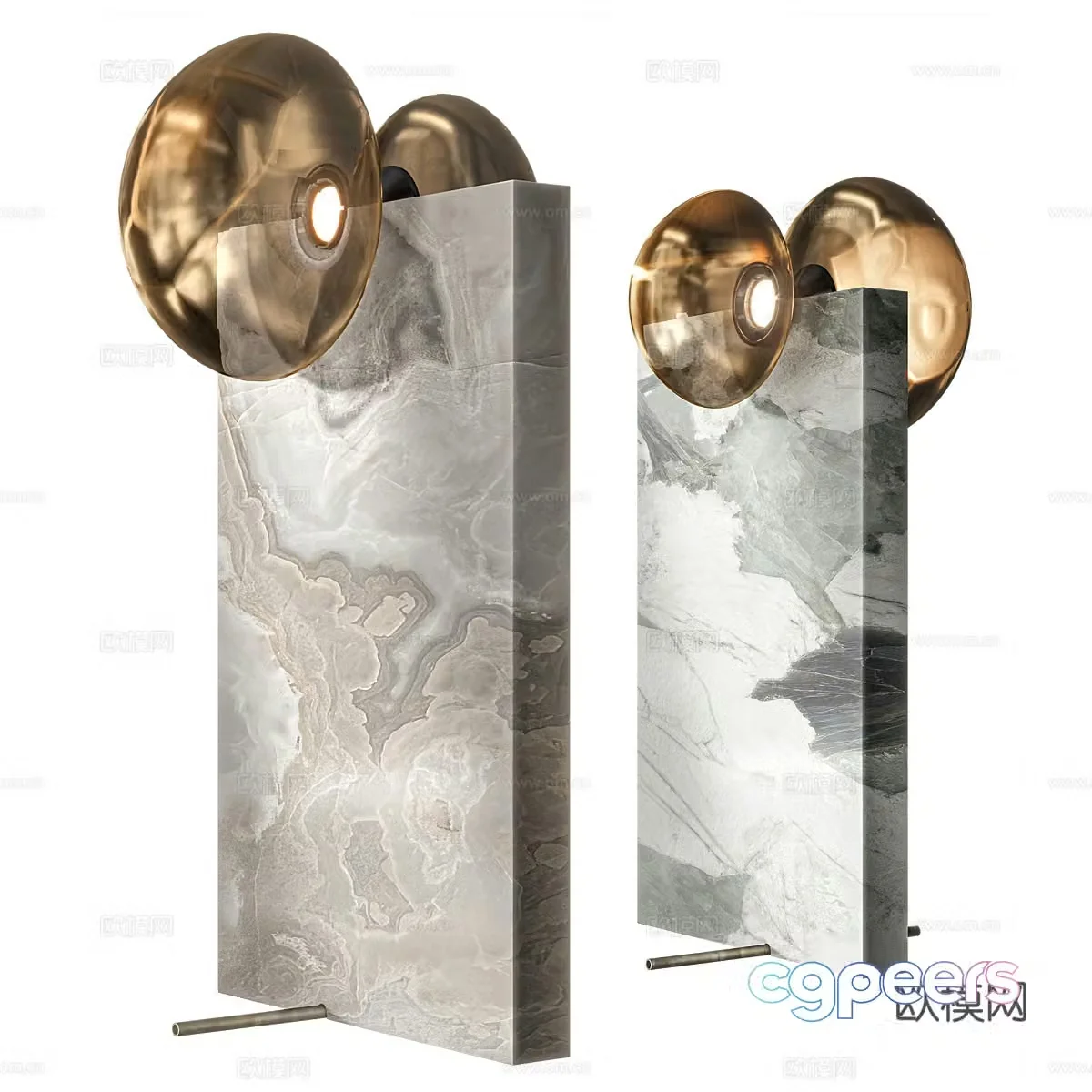 New Chinese style stone floor lamp 3d model