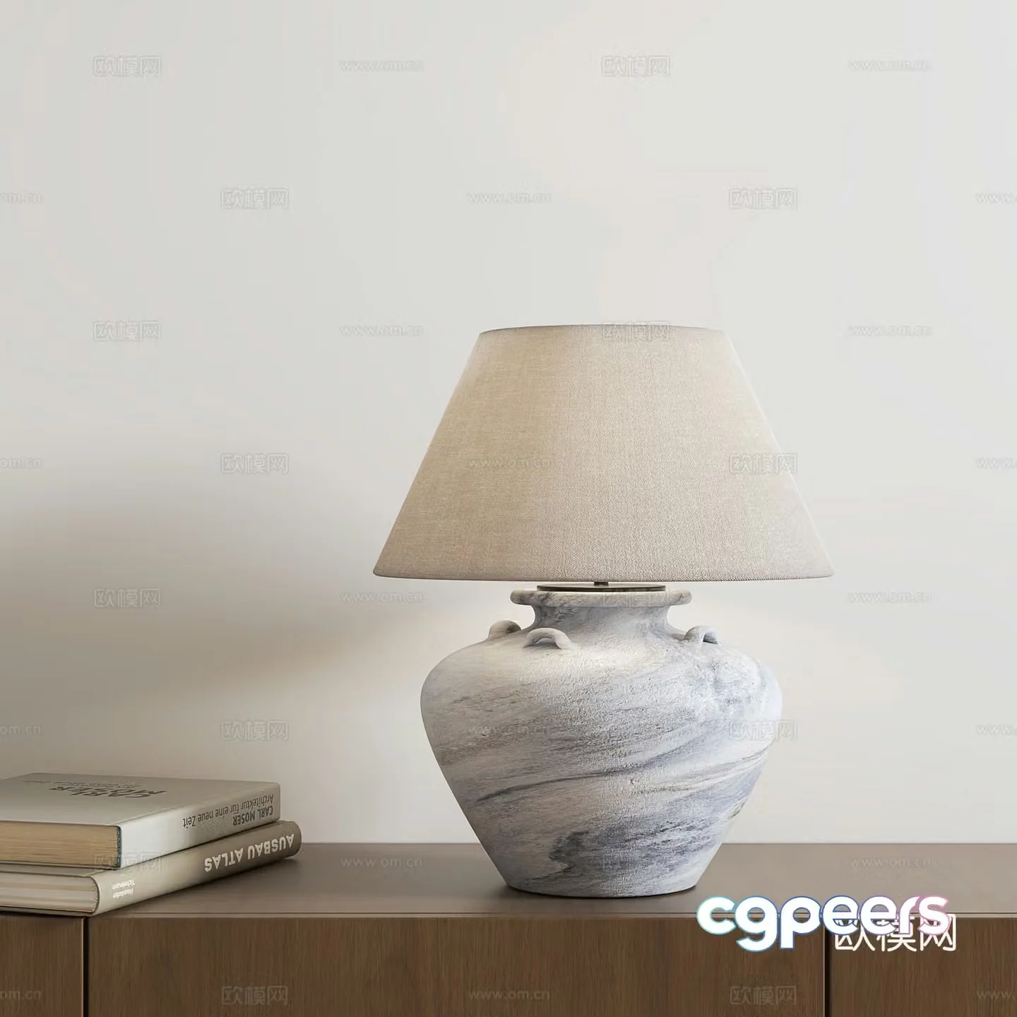 Wasabi style retro table lamp 3d model