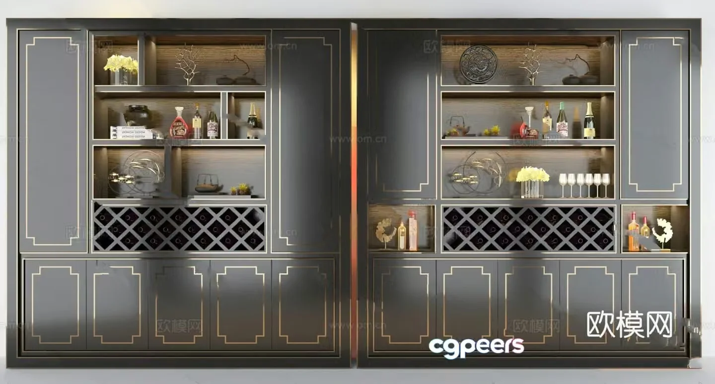 New Chinese wine cabinet model 3D model