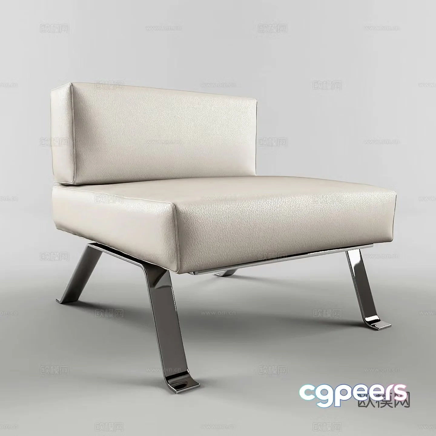 Modern casual chair leather chair dining chair single chair 3d model