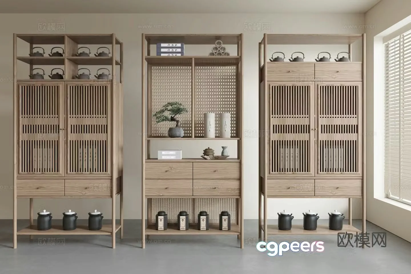 New Chinese style 3D model of Bo Gu shelf