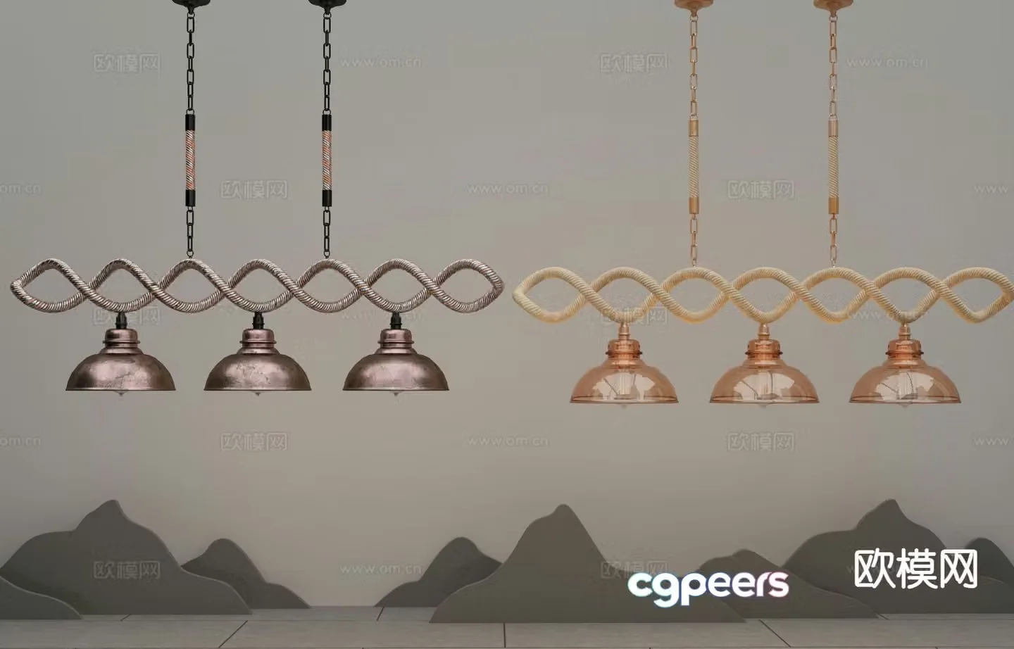 Light luxury chandelier restaurant chandelier 3d model