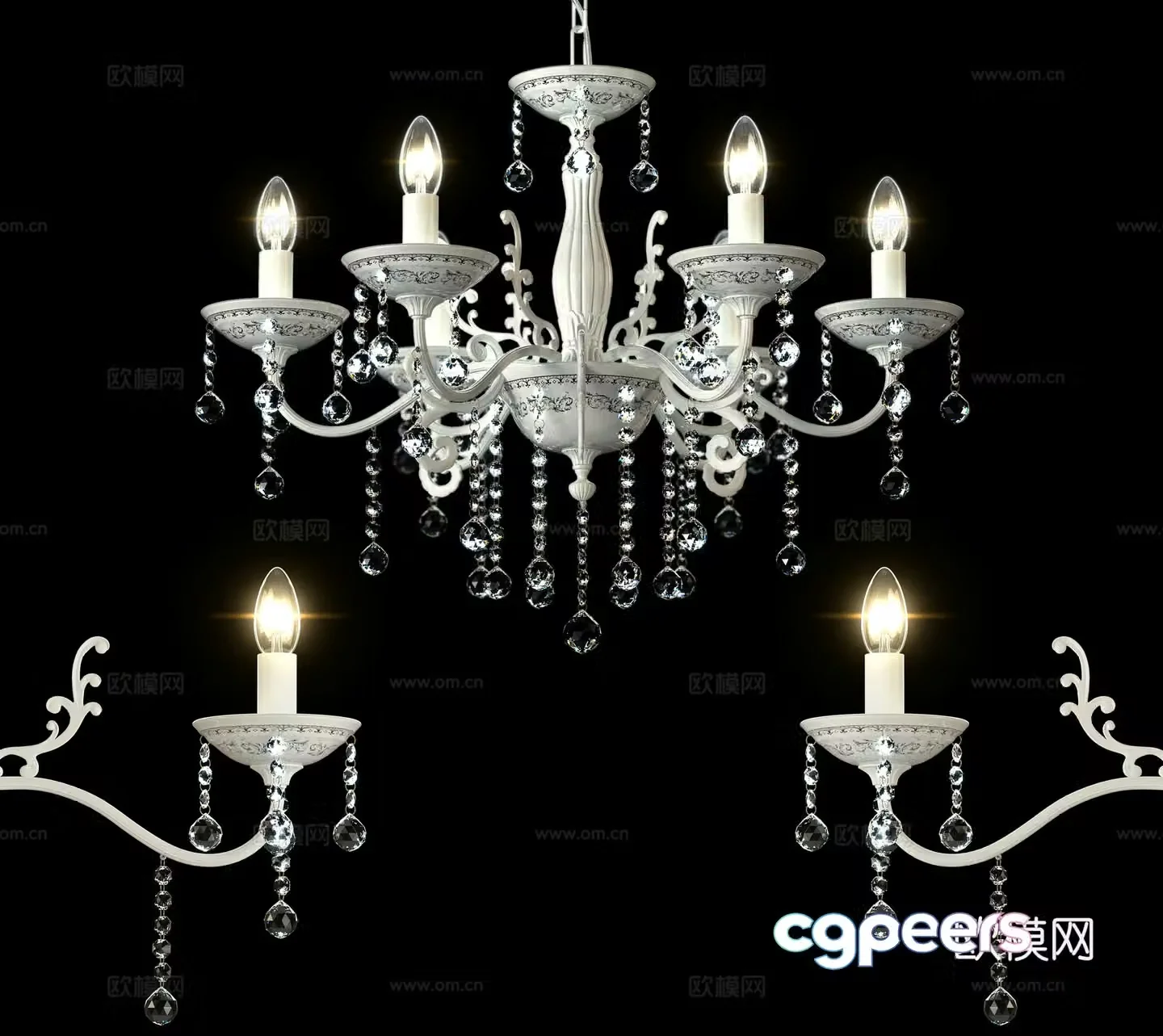 Simple European candlestick lamp 3d model