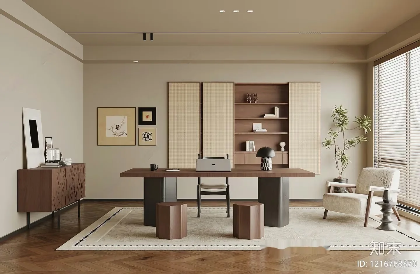 A Modern Office Space 3D Model – 16447 – VRAY Render