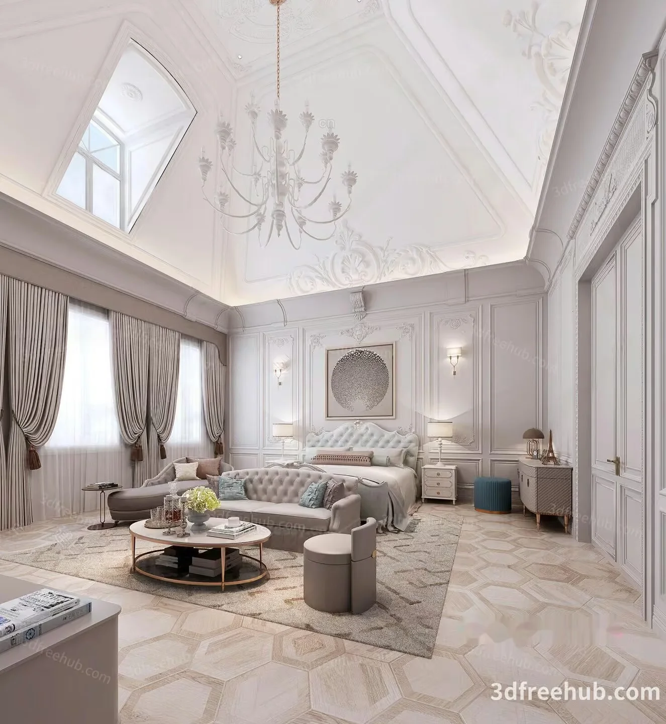 Modern Living Room 3D Model – 23609 – VRAY Render