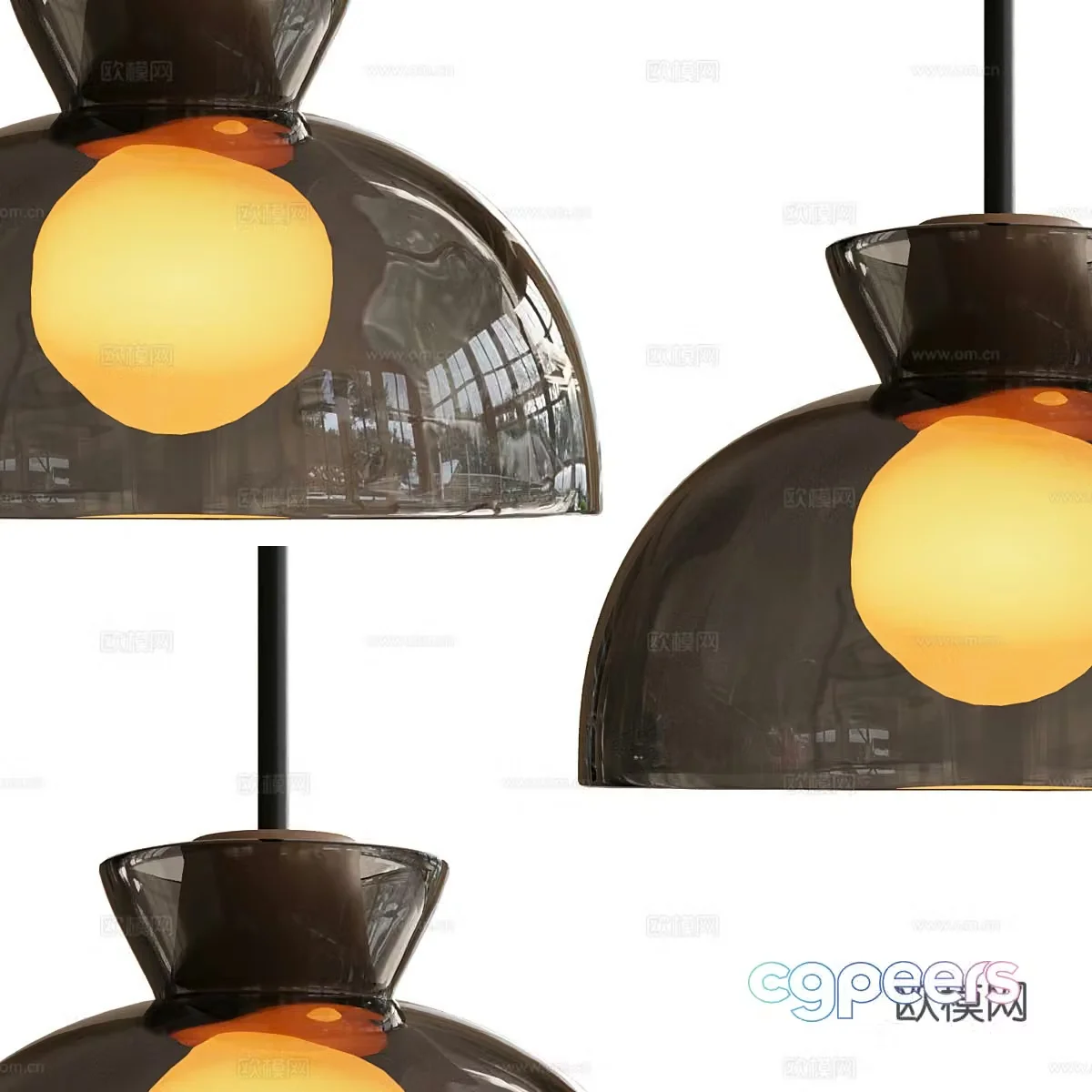 Modern minimalist chandelier glass chandelier 3d model