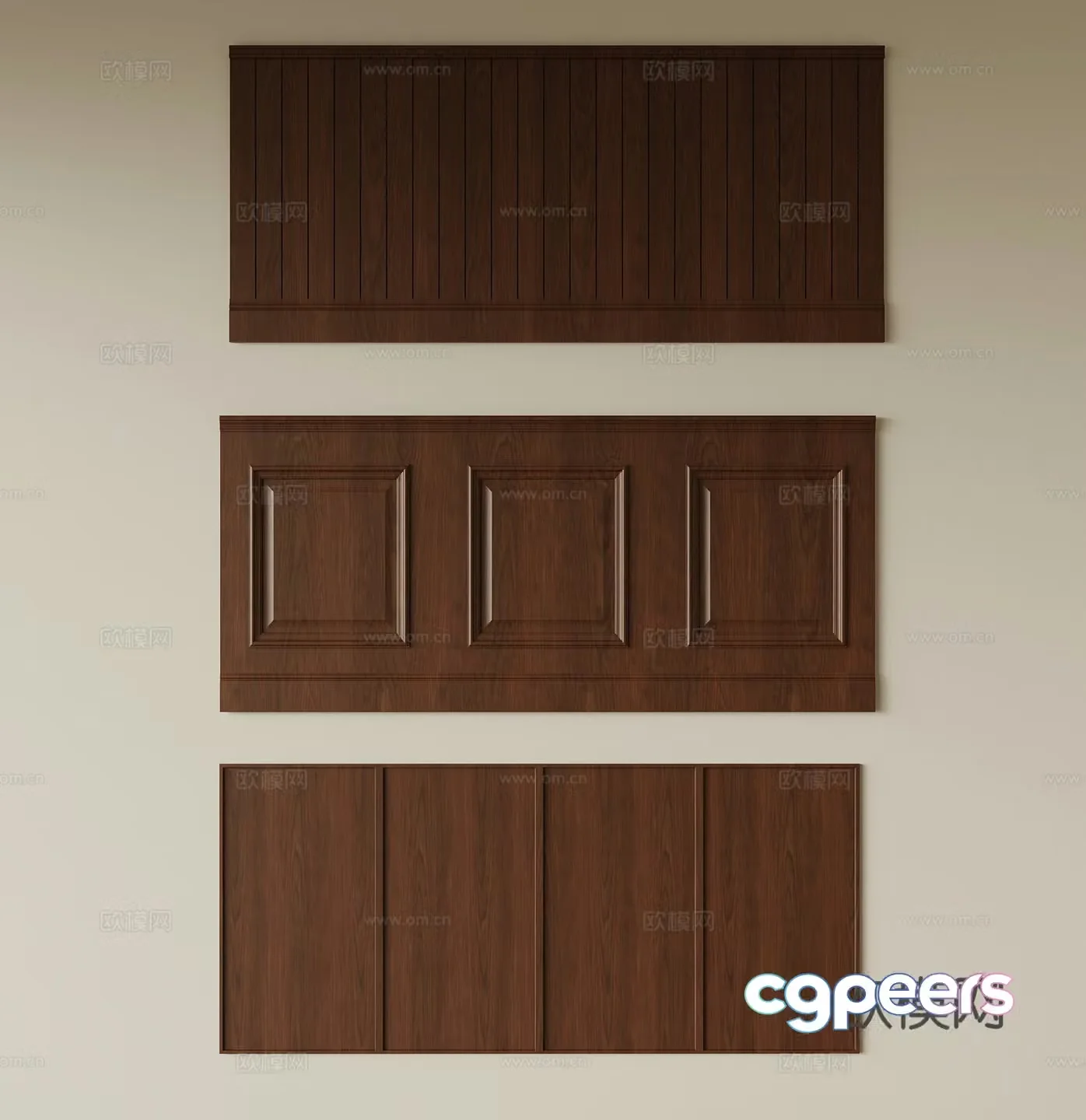 Middle style wall panel wall skirt 3d model