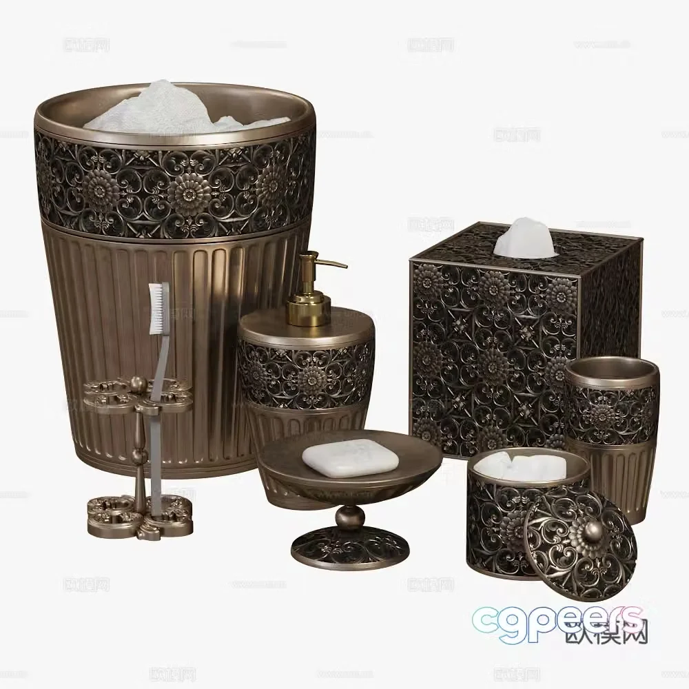 European style bathroom decoration 3d model