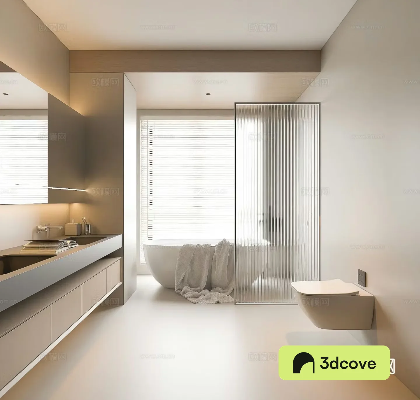 Modern bathroom Minimalist bathroom Italian bathroom Creamy bathroom Toilet Shower