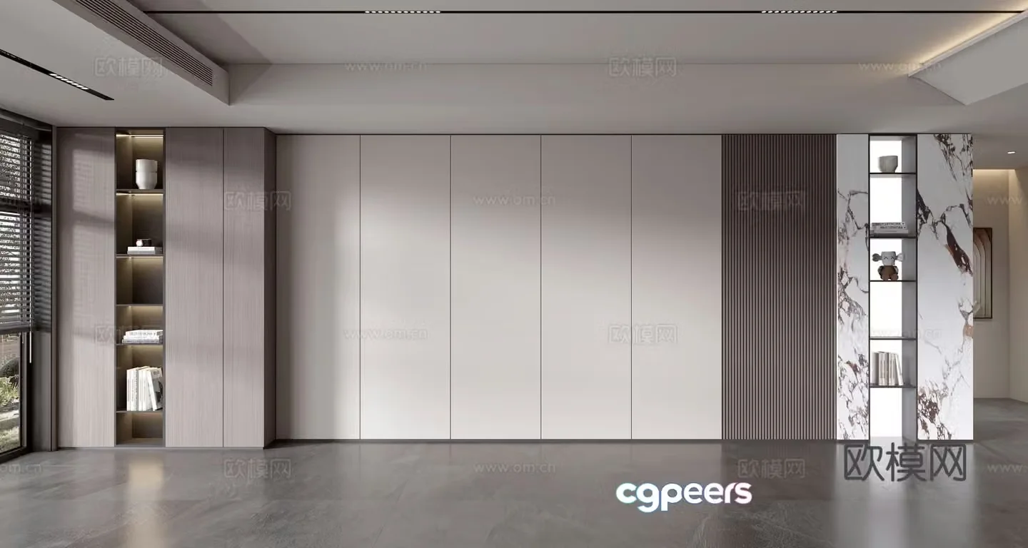 Modern sofa background wall 3d model