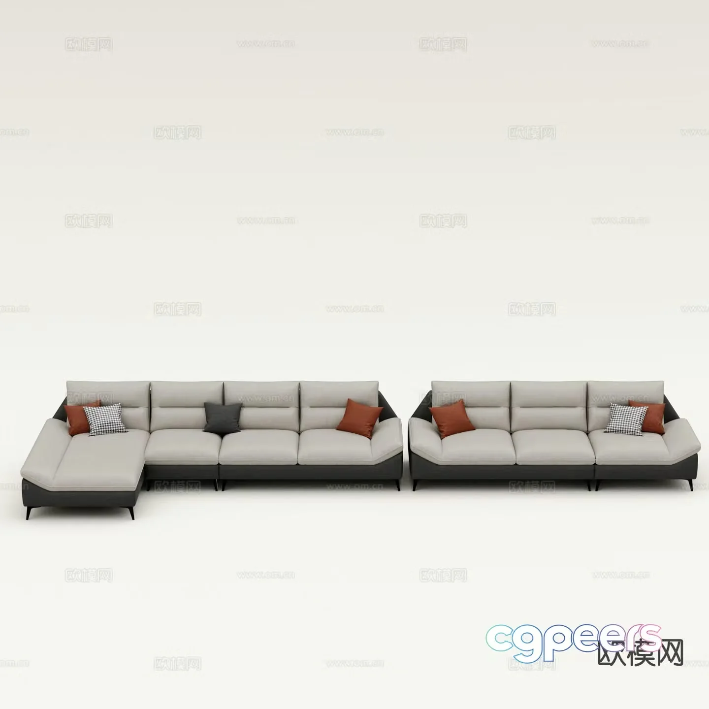 Modern multi-seat sofa corner sofa three-seat sofa 3d model