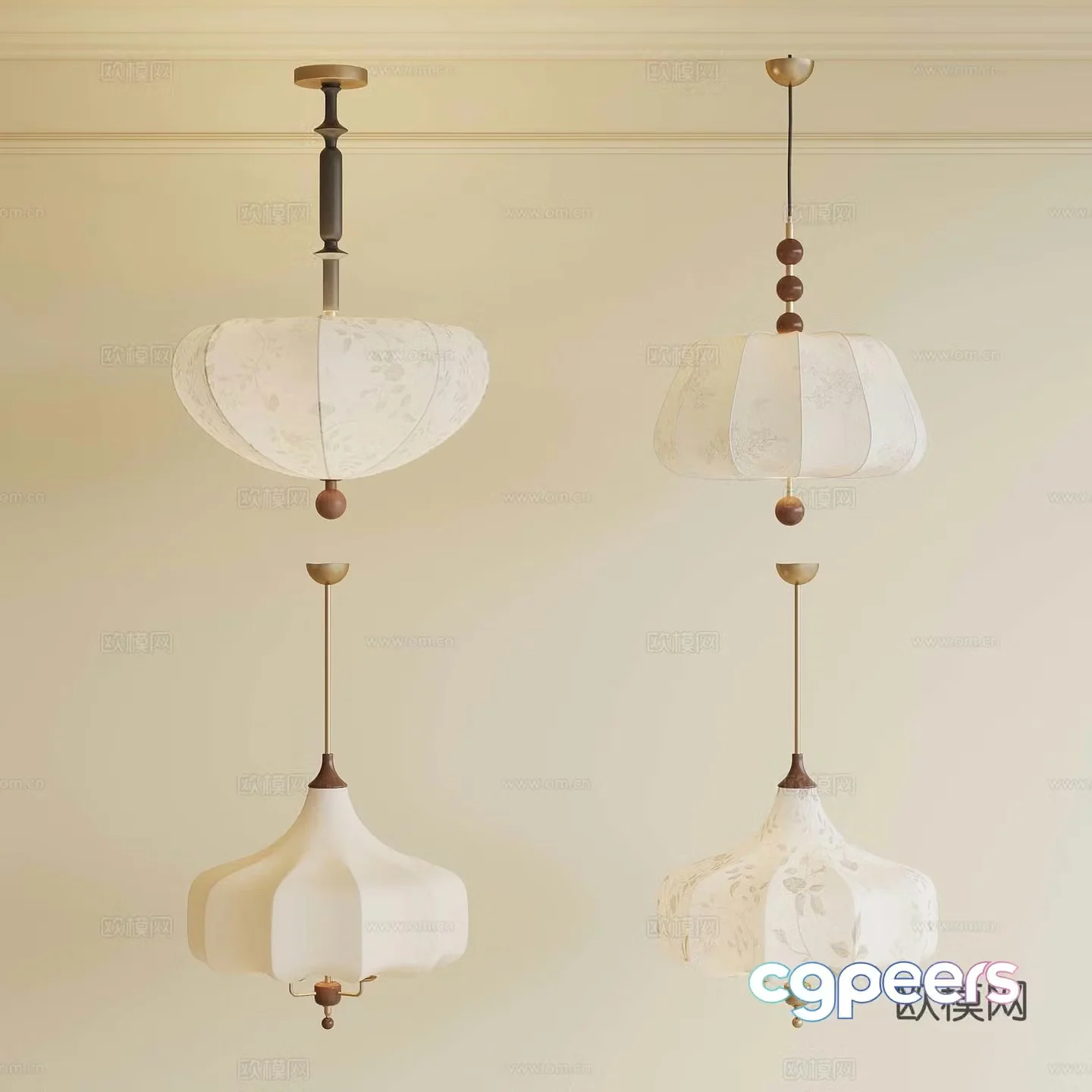 French medieval style chandelier 3d model