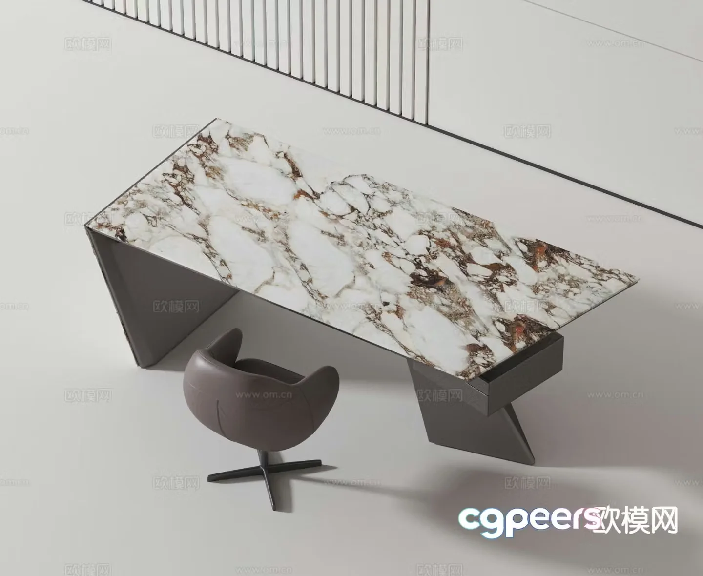 Italian desk and chair 3d model