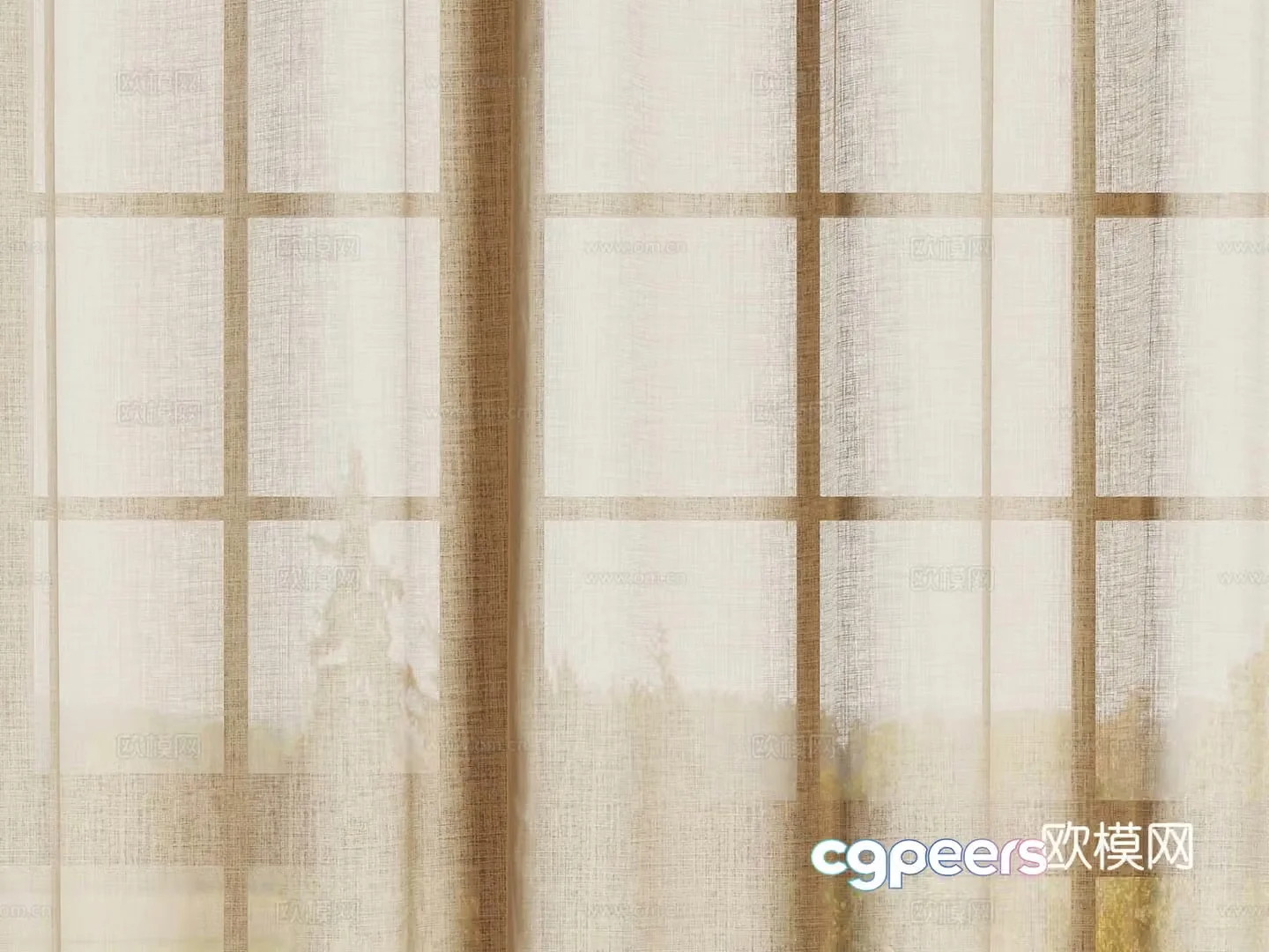 Modern curtain gauze curtain 3d model