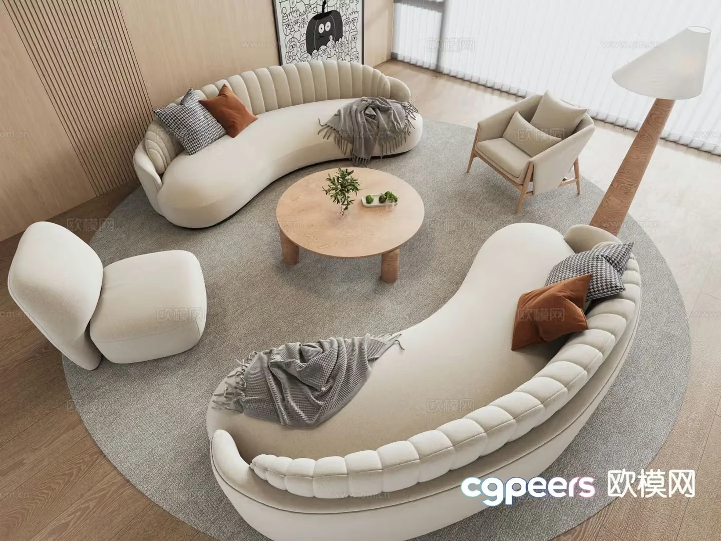 Modern sofa set 3d model