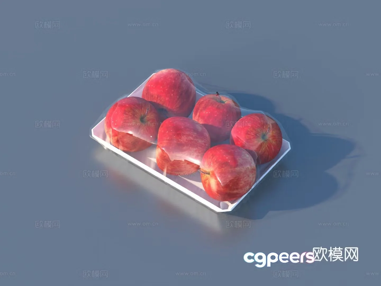 Apple Fuji Red Apple Fruit Plate Fruit 3D Model