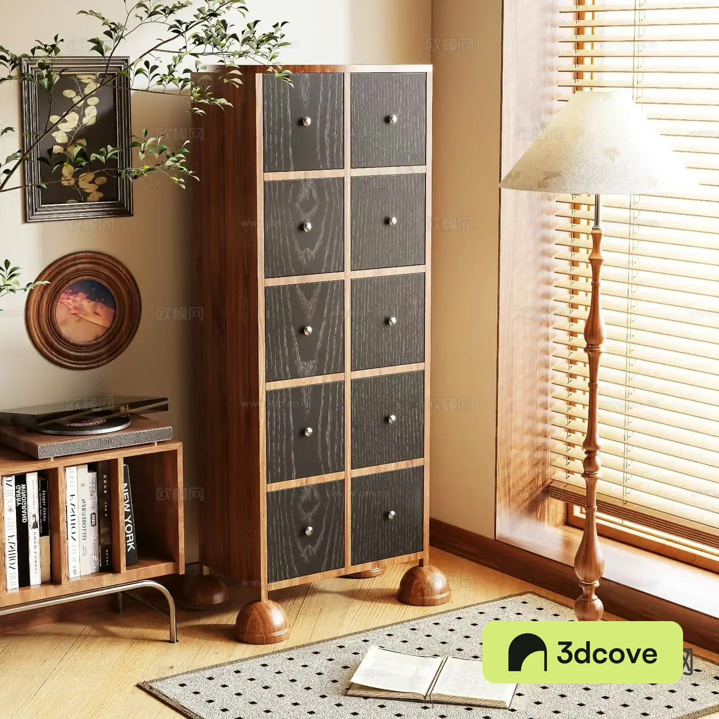 Medieval style side cabinet 3D model