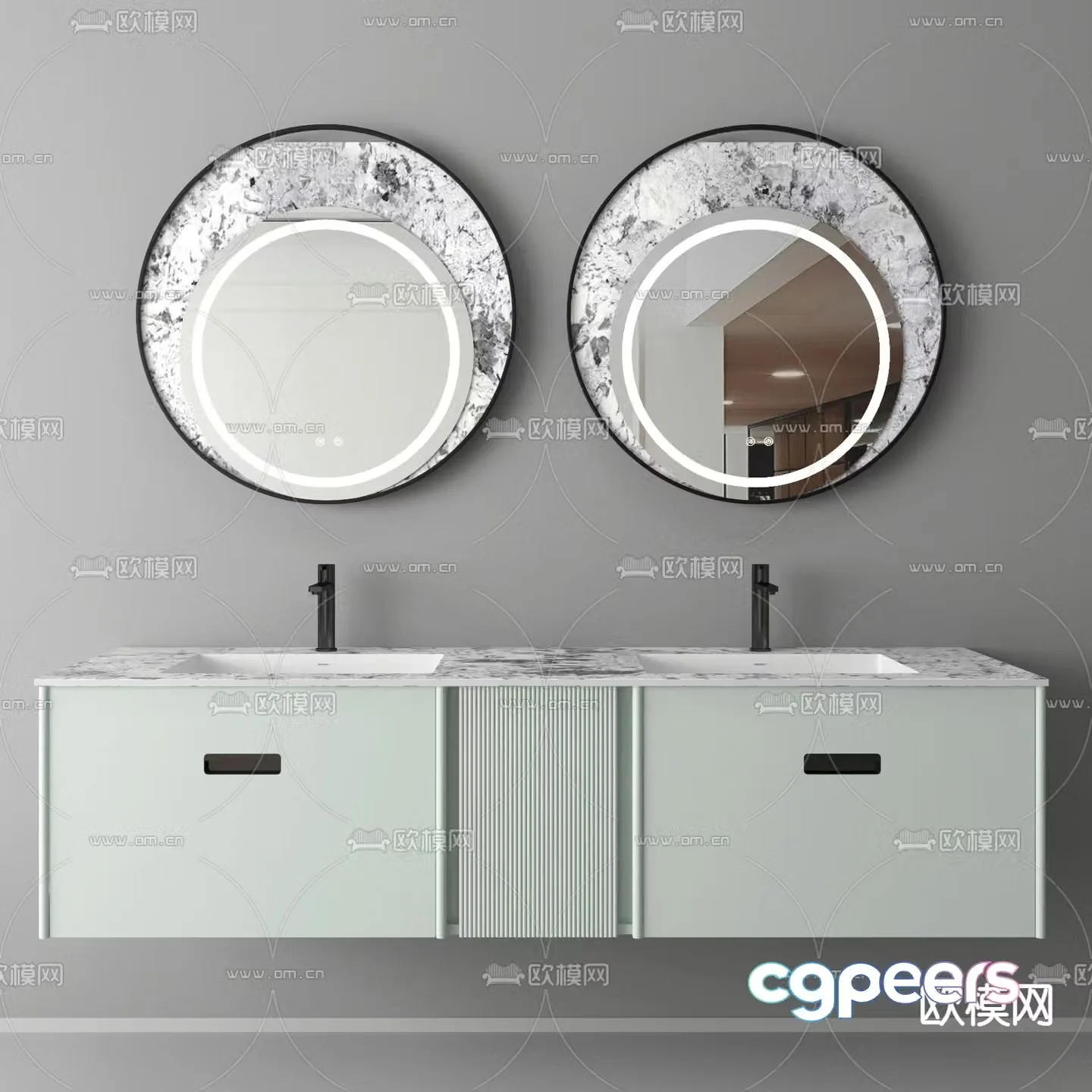 Bathroom cabinet bathroom cabinet double basin washbasin 3d model