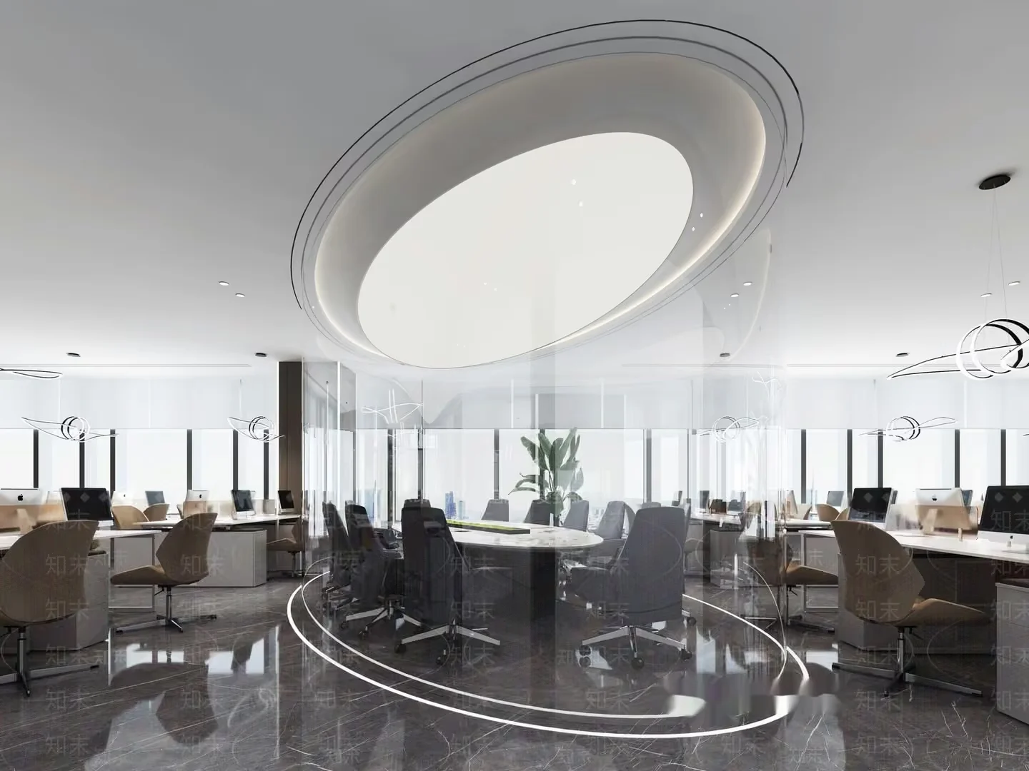 Modern Office Space 3D Model – 1602 – VRAY Render