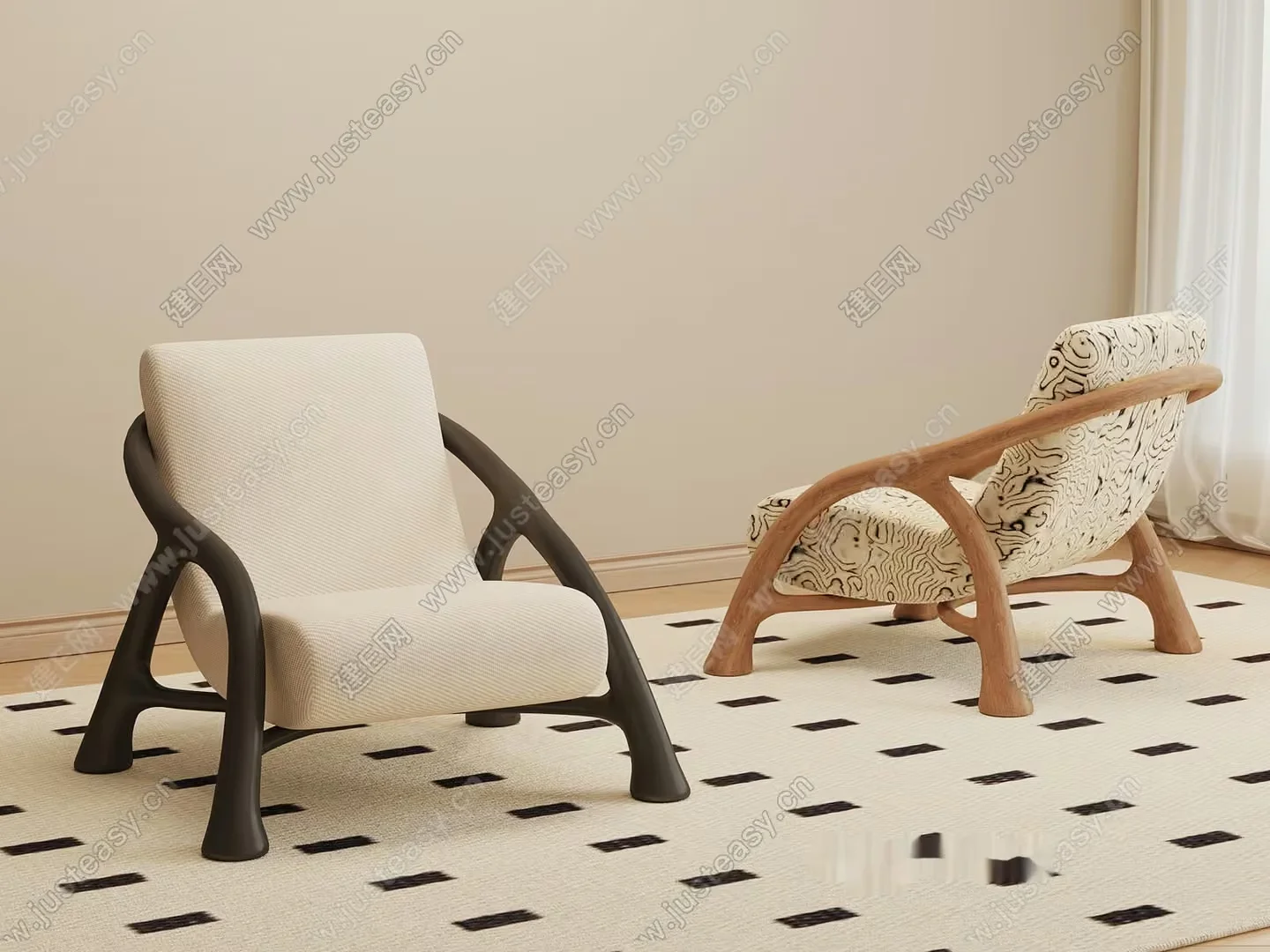 Modern Living Room 3D Model – 4648 – VRAY Render