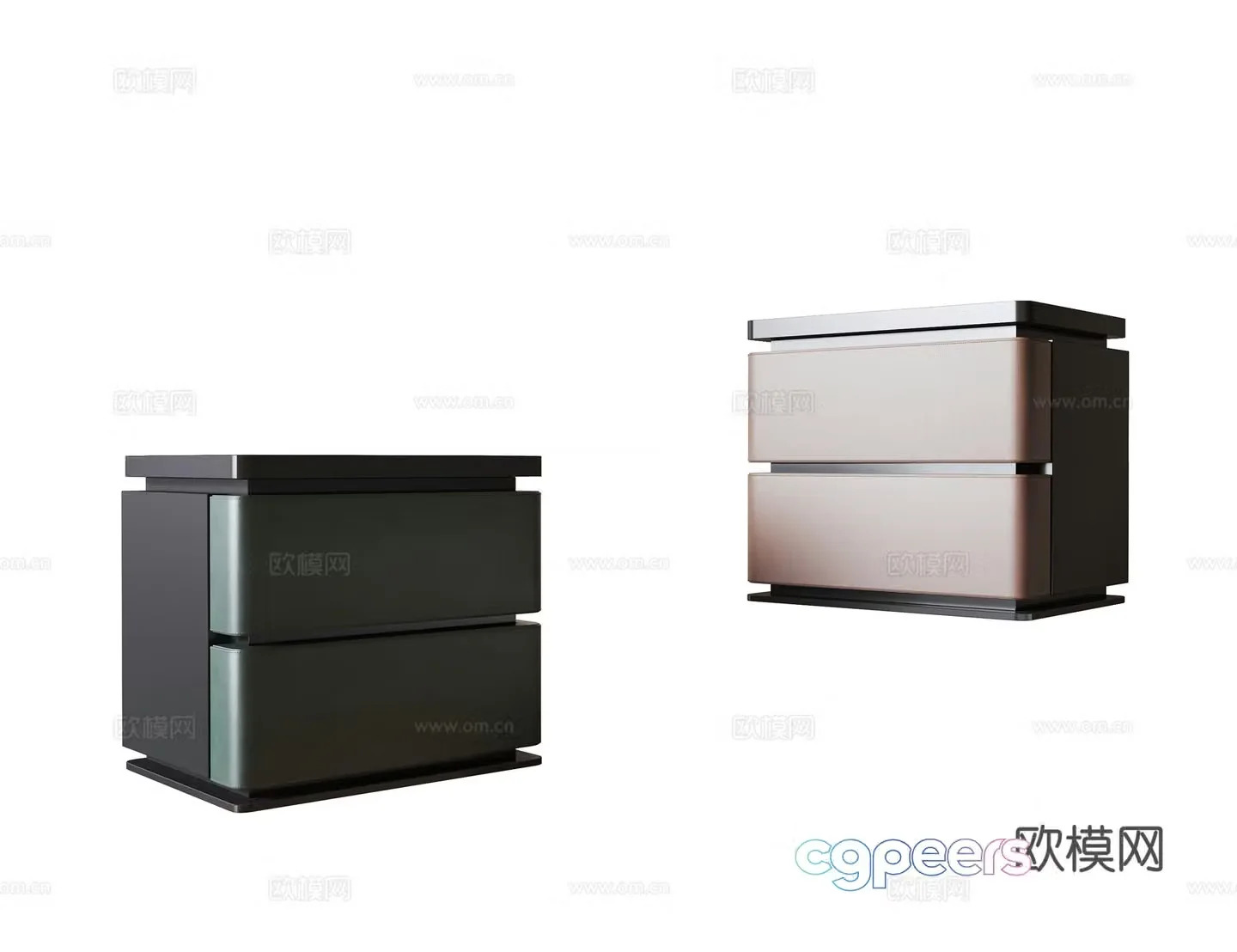 New Chinese style bedside table Square bedside table Bedside table combination 3D model