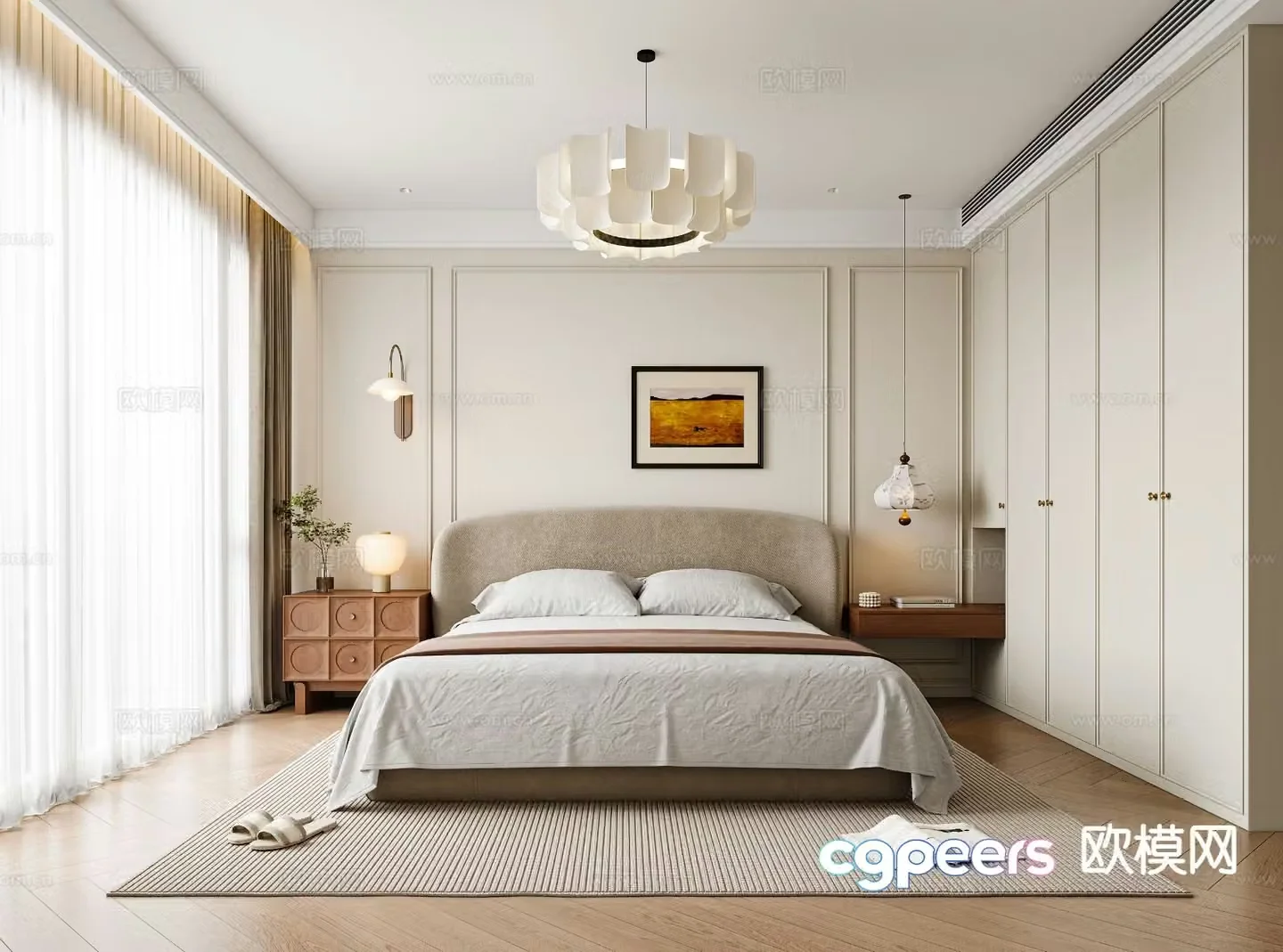 Medieval style bedroom master bedroom 3d model