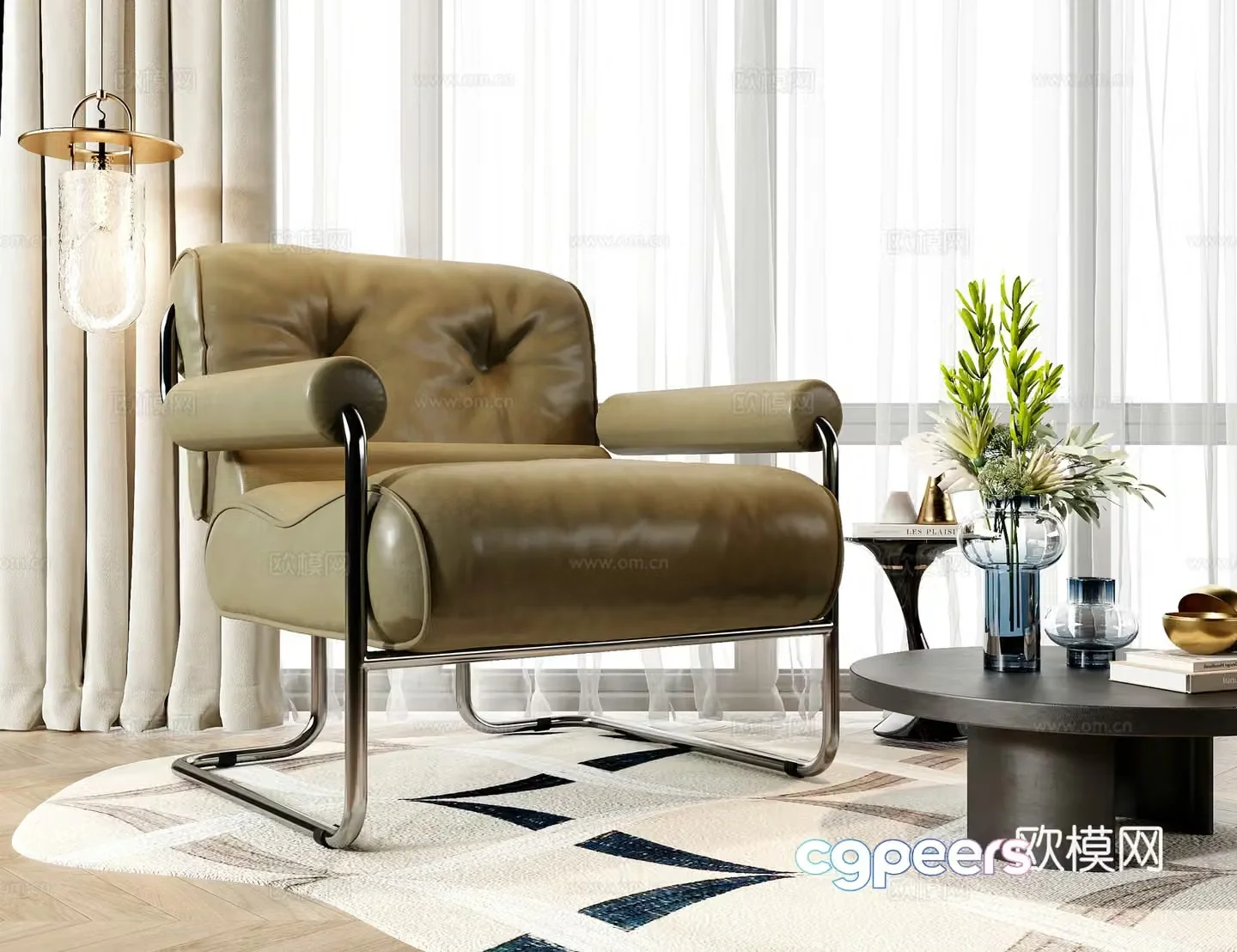 Minotti modern leisure chair 3d model